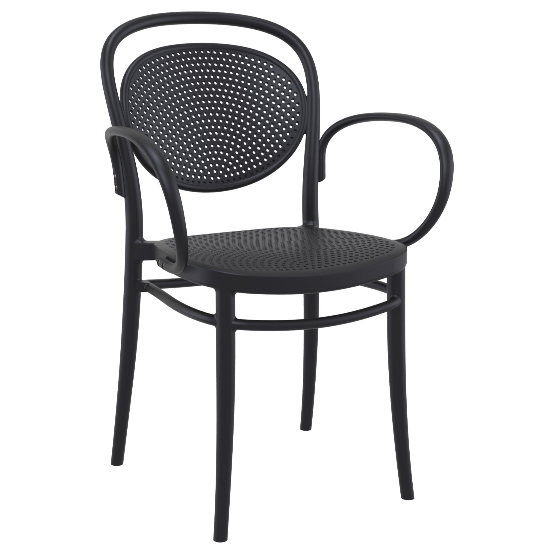 Compamia ISP258-BLA 17.3 in. Marcel XL Resin Outdoor Arm Chair&#44; Black
