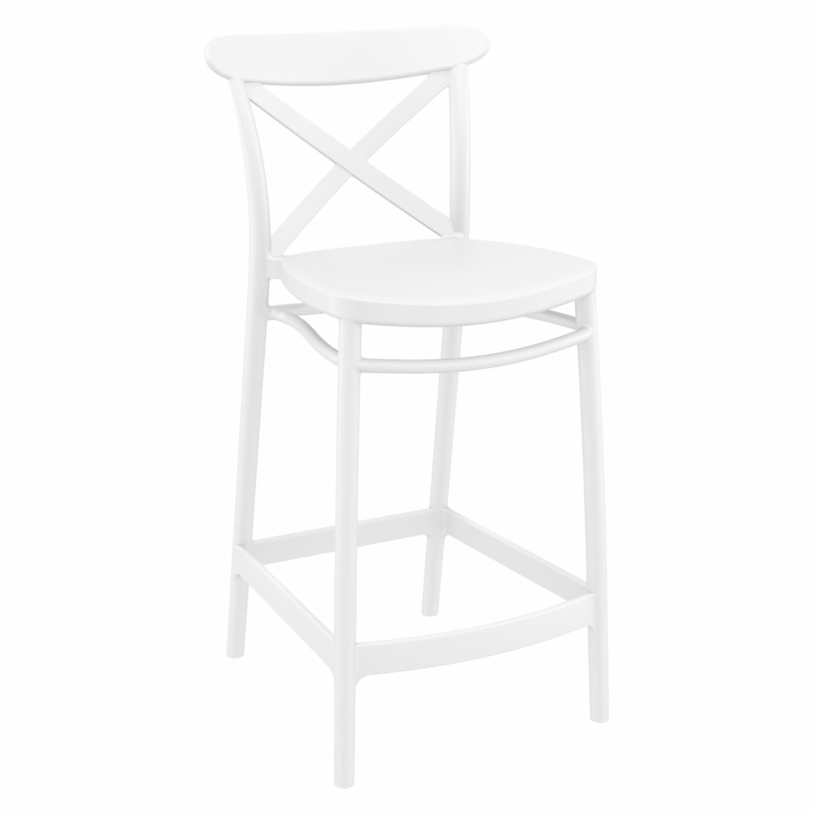 Compamia ISP264-WHI 25.6 in. Cross  Counter Stool  White