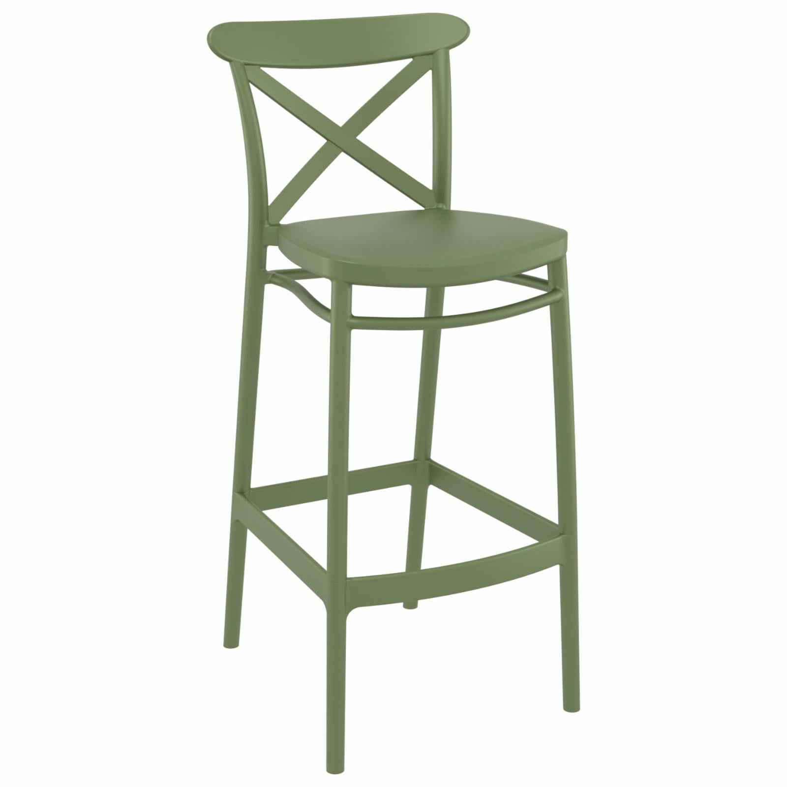 Compamia ISP266-OLG 25.6 in. Cross  Bar Stool  Olive Green