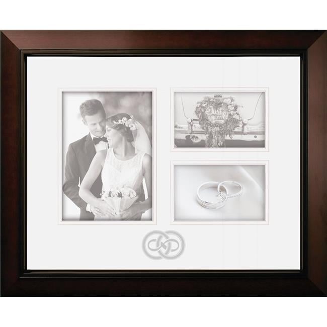Forever Multi-Photo Frame with White Mats & Silver Imprint - White
