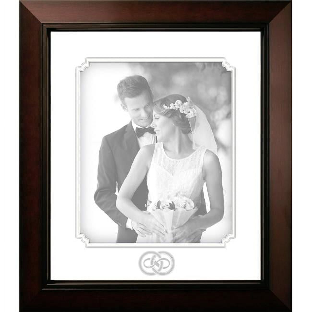 Forever Portrait Frame with White Mats & Silver Imprint - White