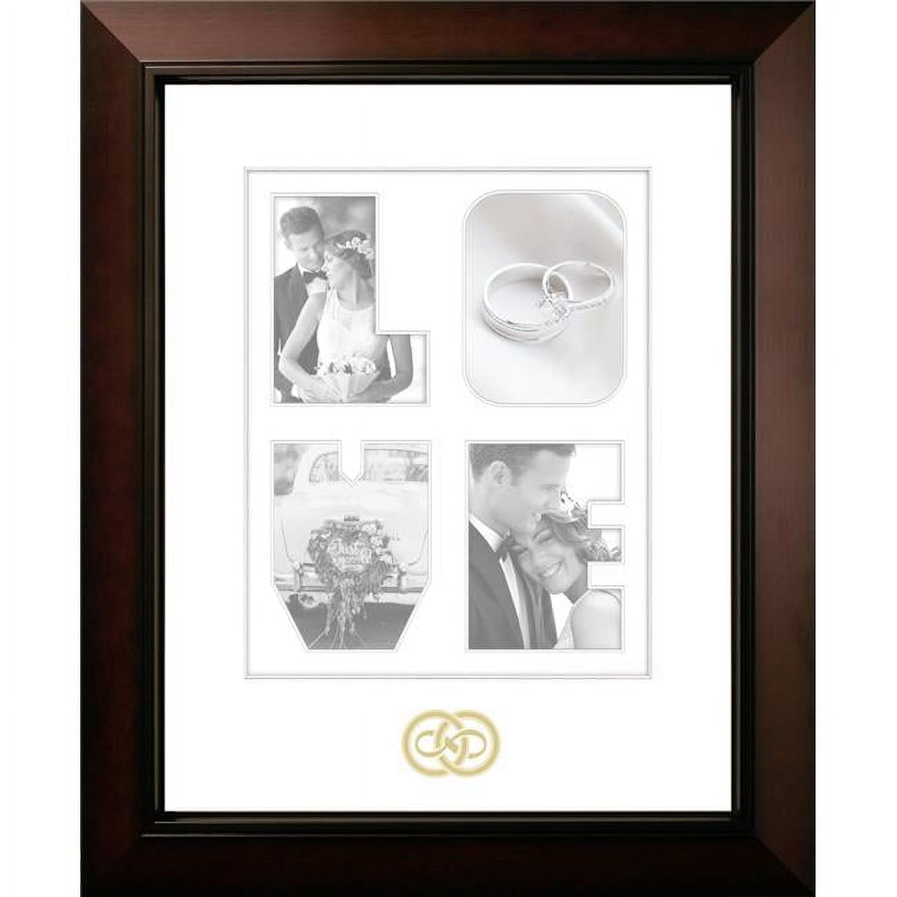 Forever Love Snapshot Photo Frame with White Mats & Gold Foil