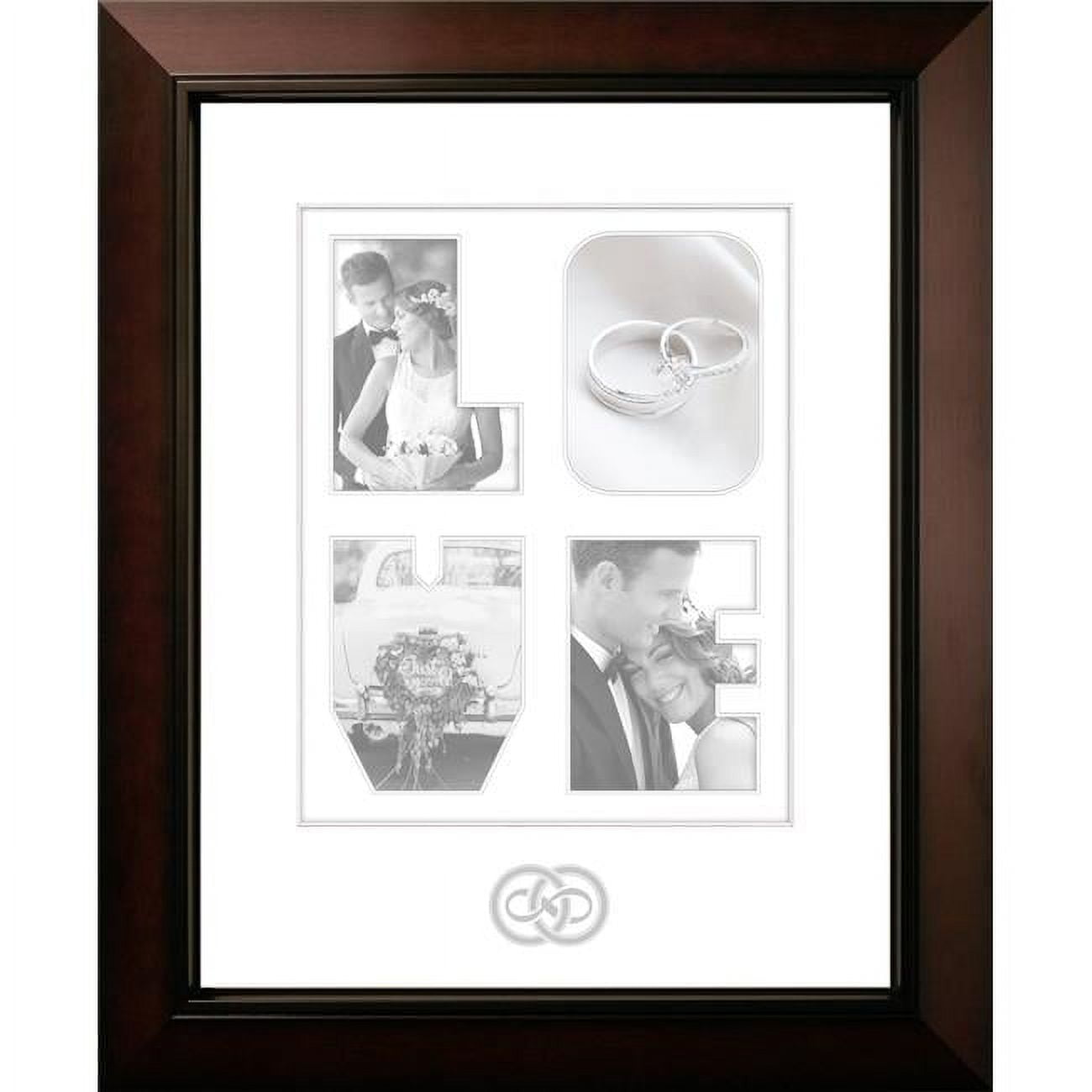 Forever Love Snapshot Photo Frame with White Mats & Silver Foil