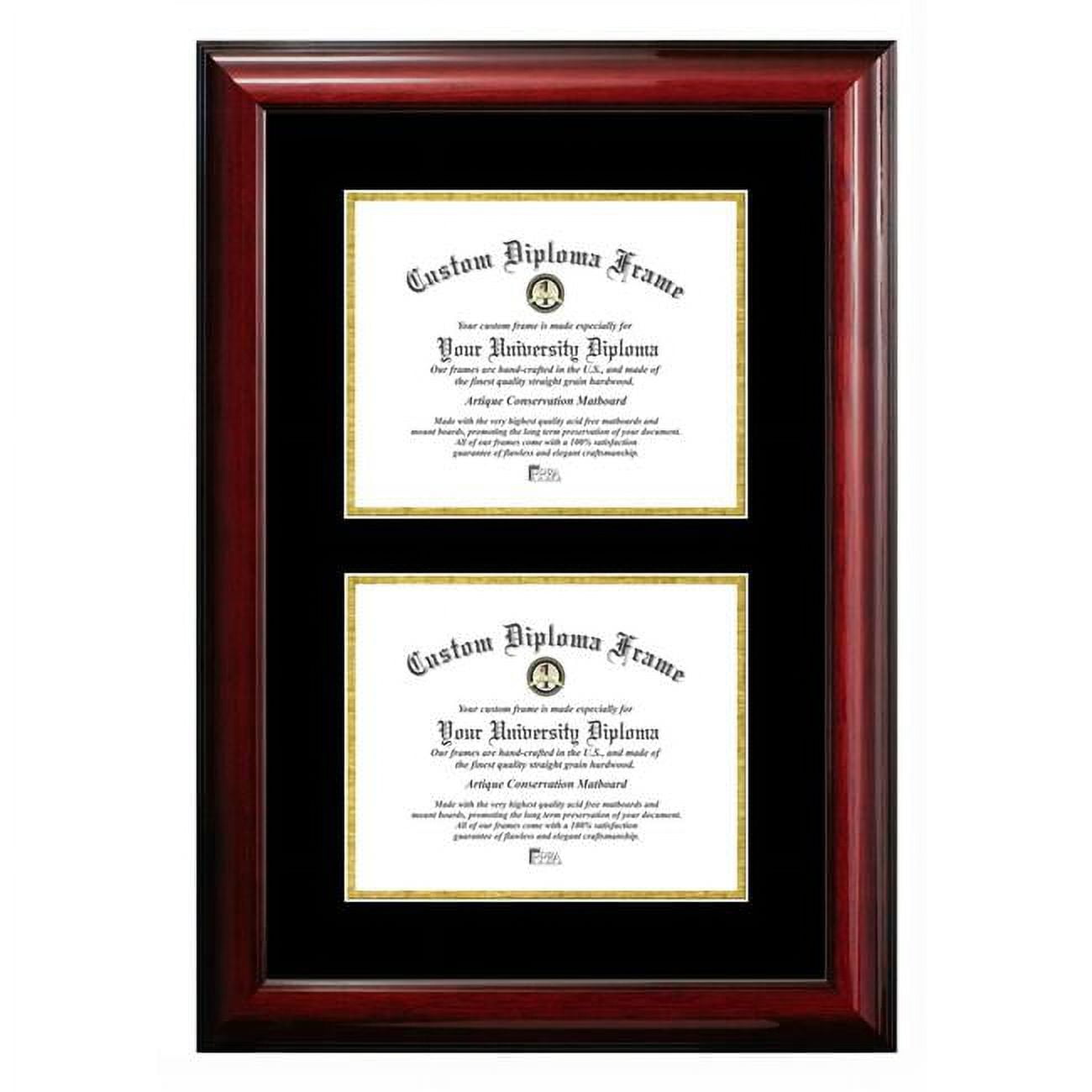 8 x 10 in. Double Degree Classic Mahogany Certificate Frame with Black & Gold Mats