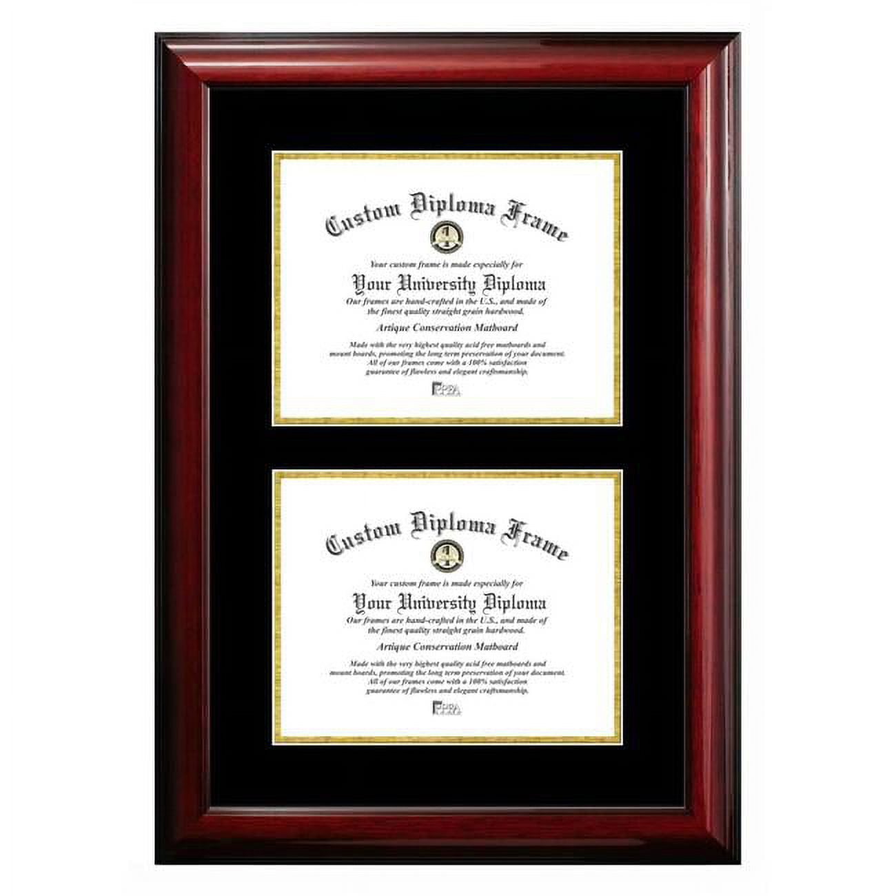CMBG001DD-8511 8.5 x 11 in. Double Degree Classic Mahogany Certificate Frame with Black & Gold Mats