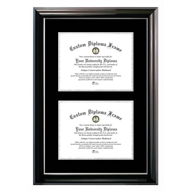 CMBS001DD-8511 8.5 x 11 in. Double Degree Classic Black Certificate Frame with Black & Silver Mats
