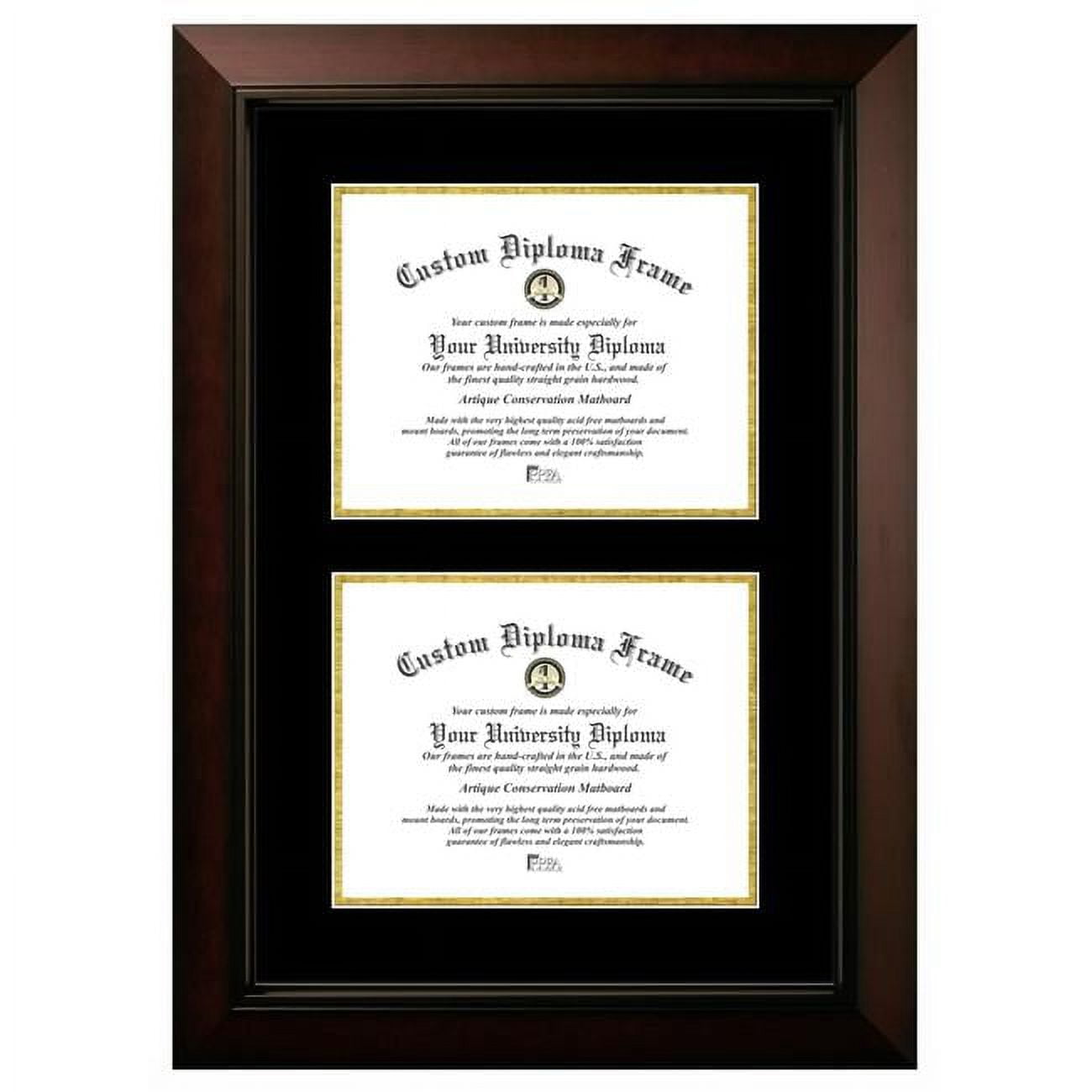 LEGBG001DD-1114 11 x 14 in. Double Degree Legacy Black Certificate Frame with Black & Gold Mats