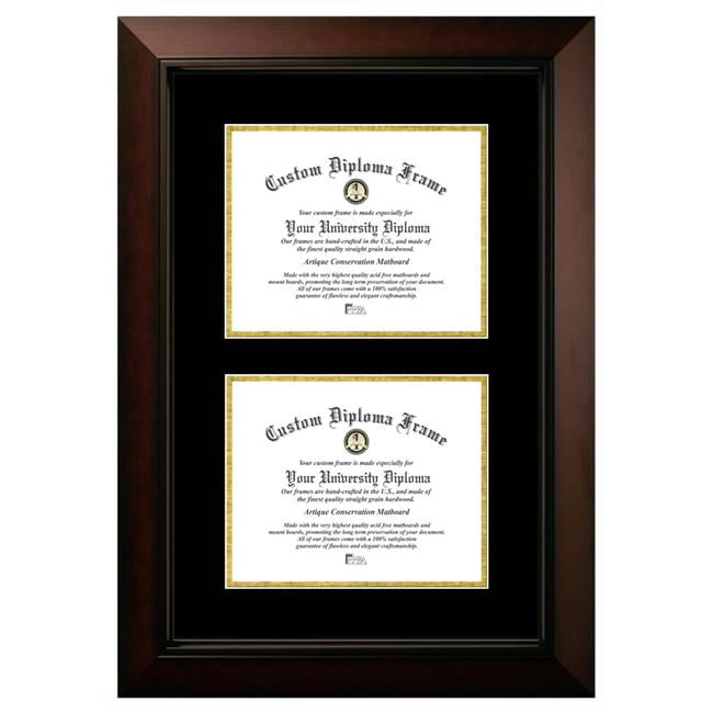 LEGBG001DD-810 8 x 10 in. Double Degree Legacy Black Certificate Frame with Black & Gold Mats