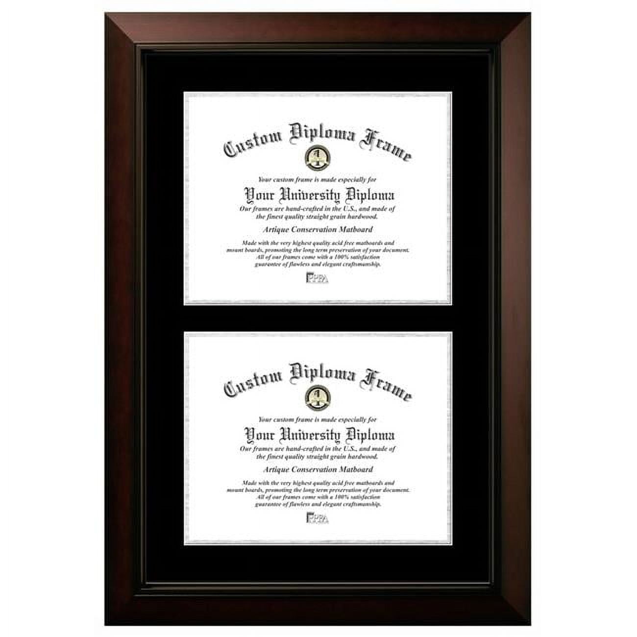 LEGBS001DD-1114 11 x 14 in. Double Degree Legacy Black Certificate Frame with Black & Silver Mats