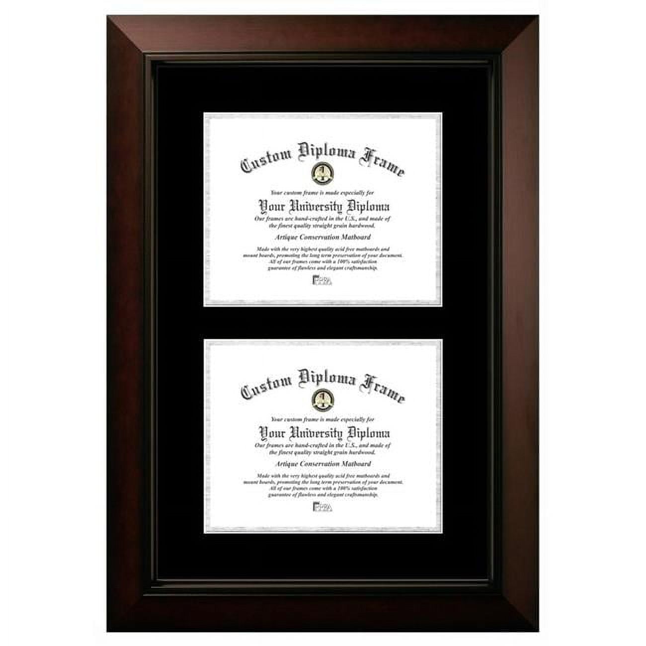 Double Degree Legacy Black Certificate Frame - Black & Silver Mats - 8 x 10 in.