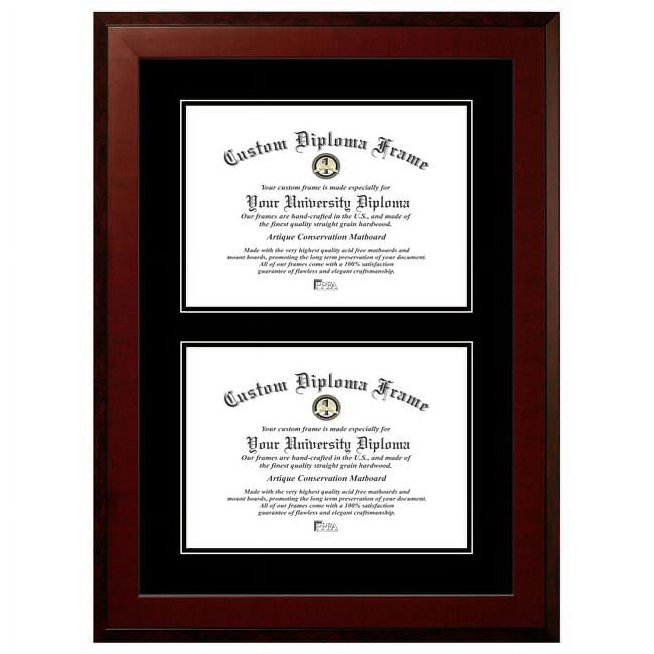 HMBB001DD-1114 11 x 14 in. Double Degree Honors Mahogany Certificate Frame with Double Black Mats