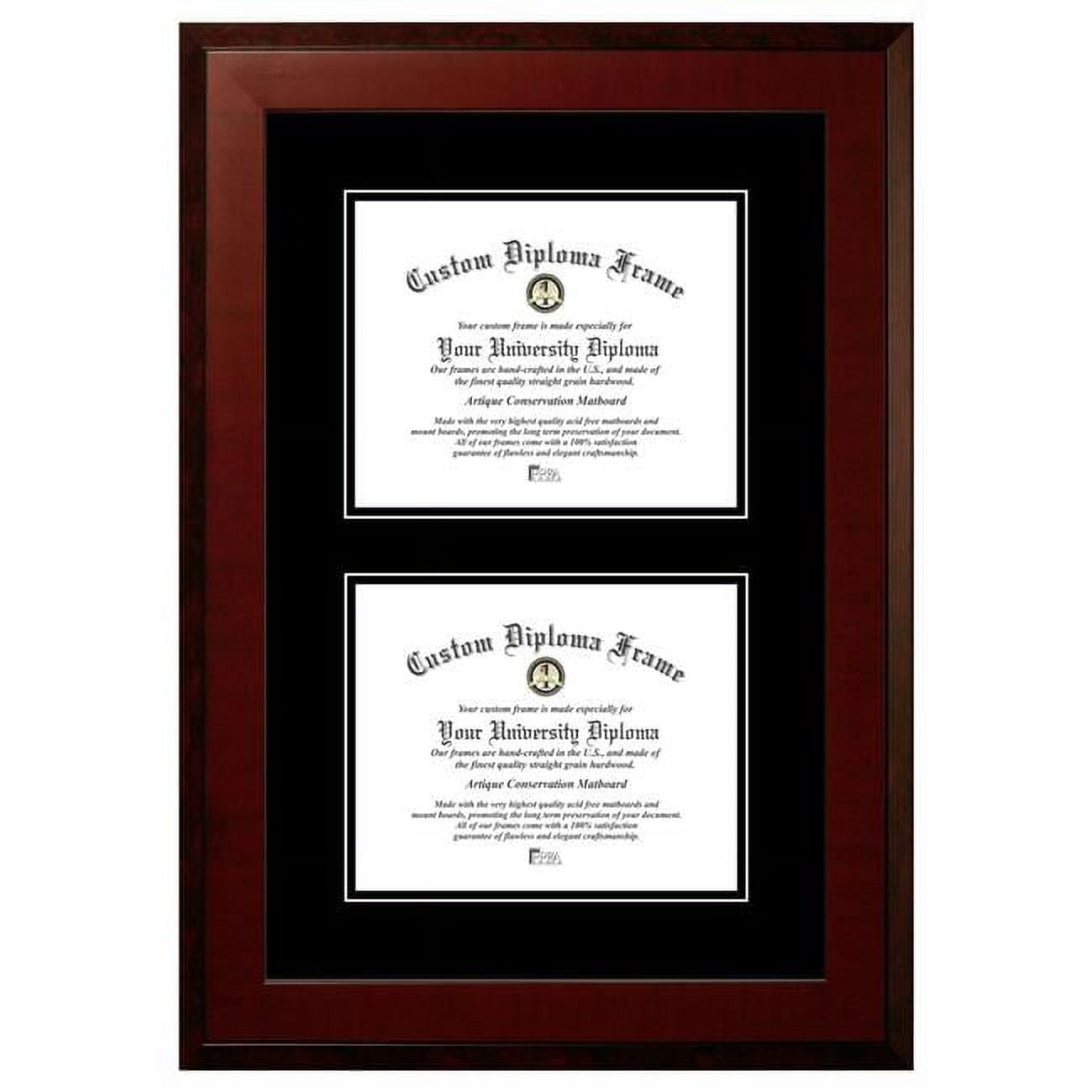HMBB001DD-810 8 x 10 in. Double Degree Honors Mahogany Certificate Frame with Double Black Mats