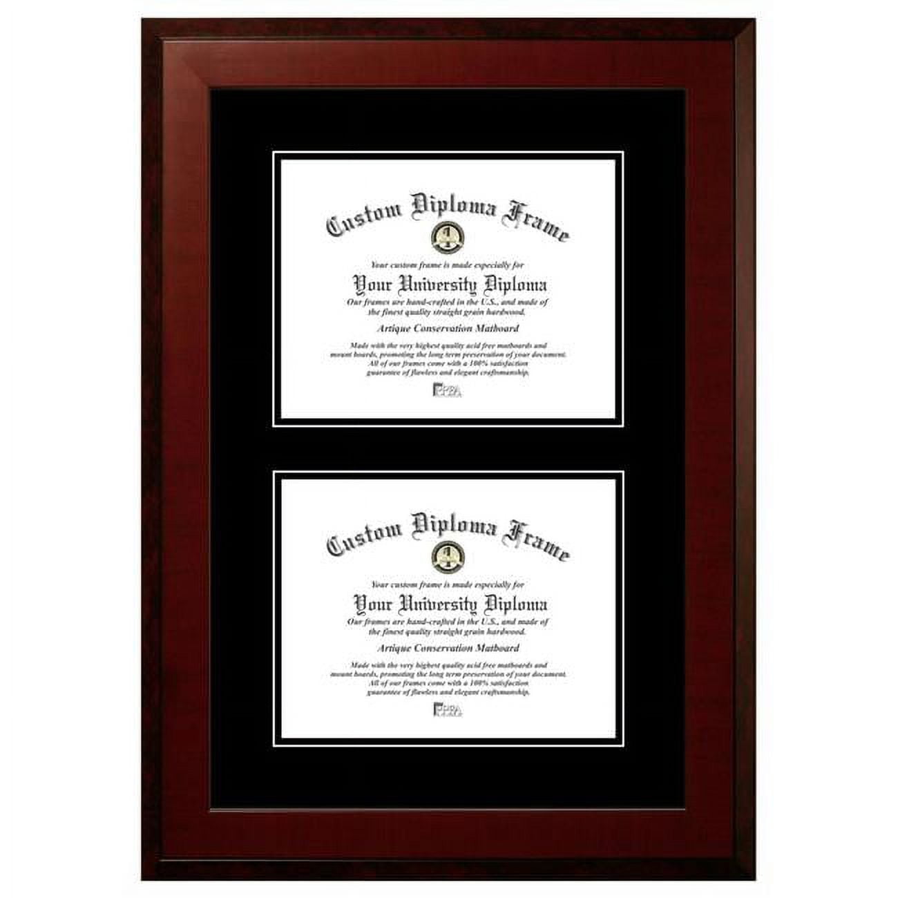 HMBB001DD-8511 8.5 x 11 in. Double Degree Honors Mahogany Certificate Frame with Double Black Mats