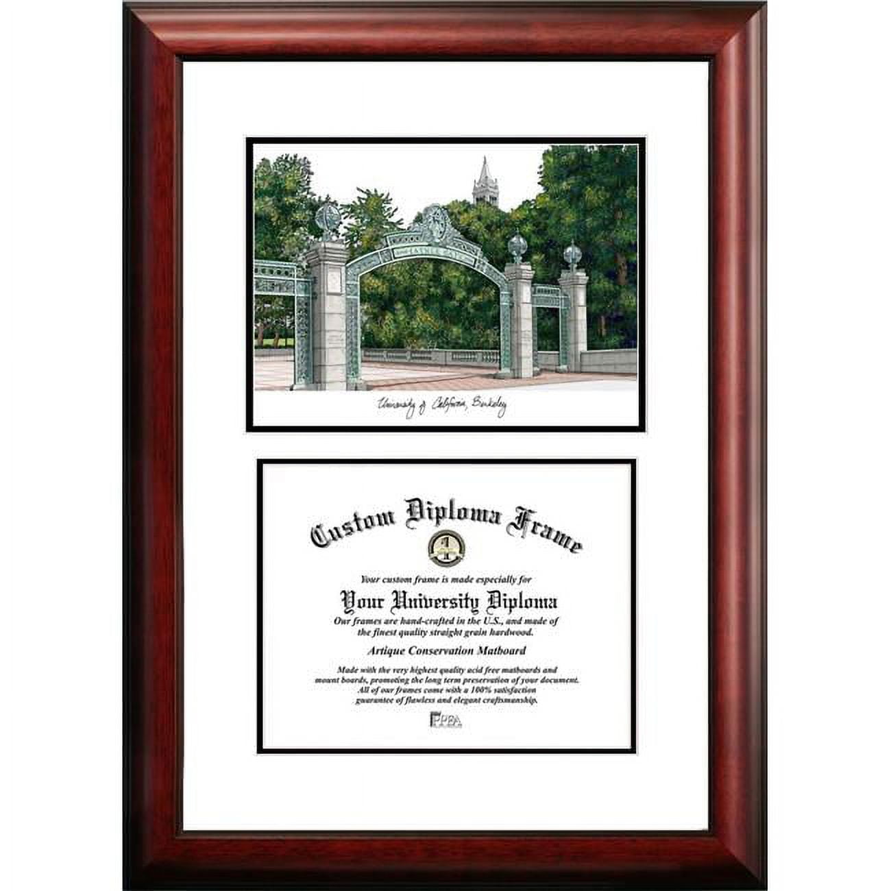 CA945V-1185 8.5 x 11 in. University of California, Berkeley Scholar Diploma Satin Mahogany Frame