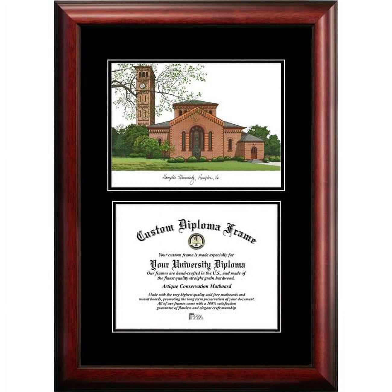 VA990D-1185 8.5 x 11 in. Hampton University Diplomate Diploma Satin Mahogany Frame