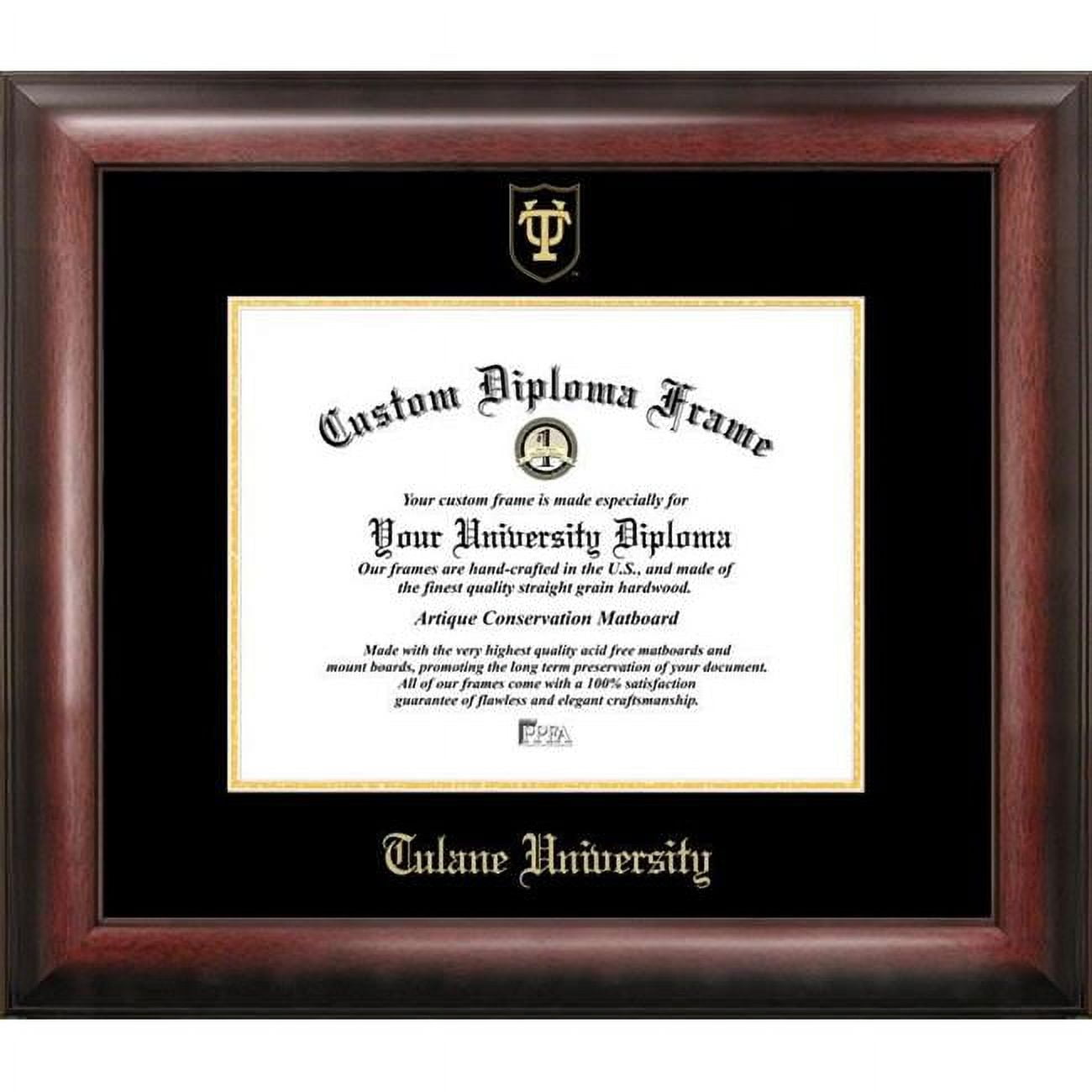 LA995GED-1185 8.5 x 11 in. Tulane University Gold Embossed Diploma Satin Mahogany Frame