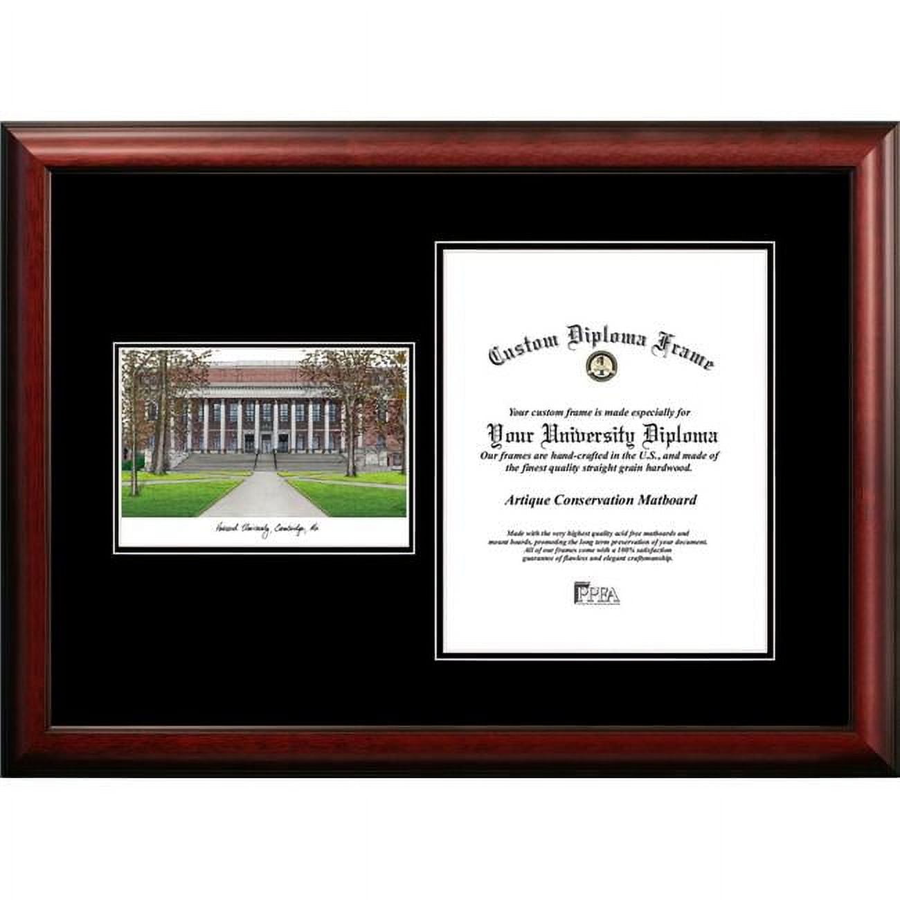 MA992D-1114 14 x 11 in. Harvard University Diplomate Diploma Satin Mahogany Frame