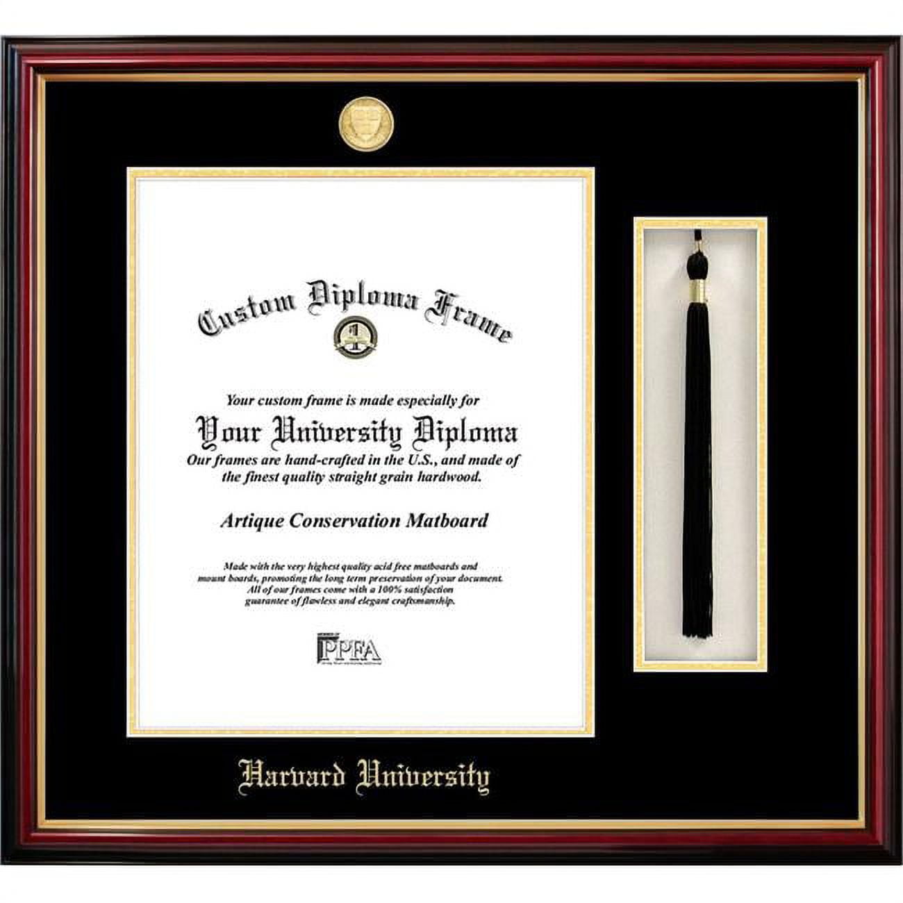 MA992PMHGT-1114 14 x 11 in. Harvard University Tassel Box & Diploma Frame