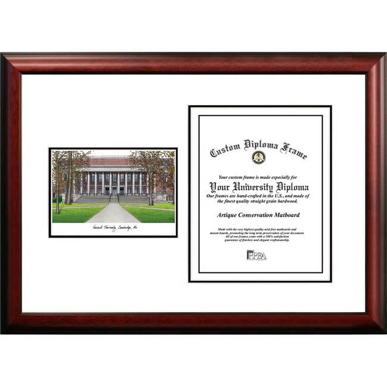 MA992V-1114 14 x 11 in. Harvard University Scholar Diploma Satin Mahogany Frame