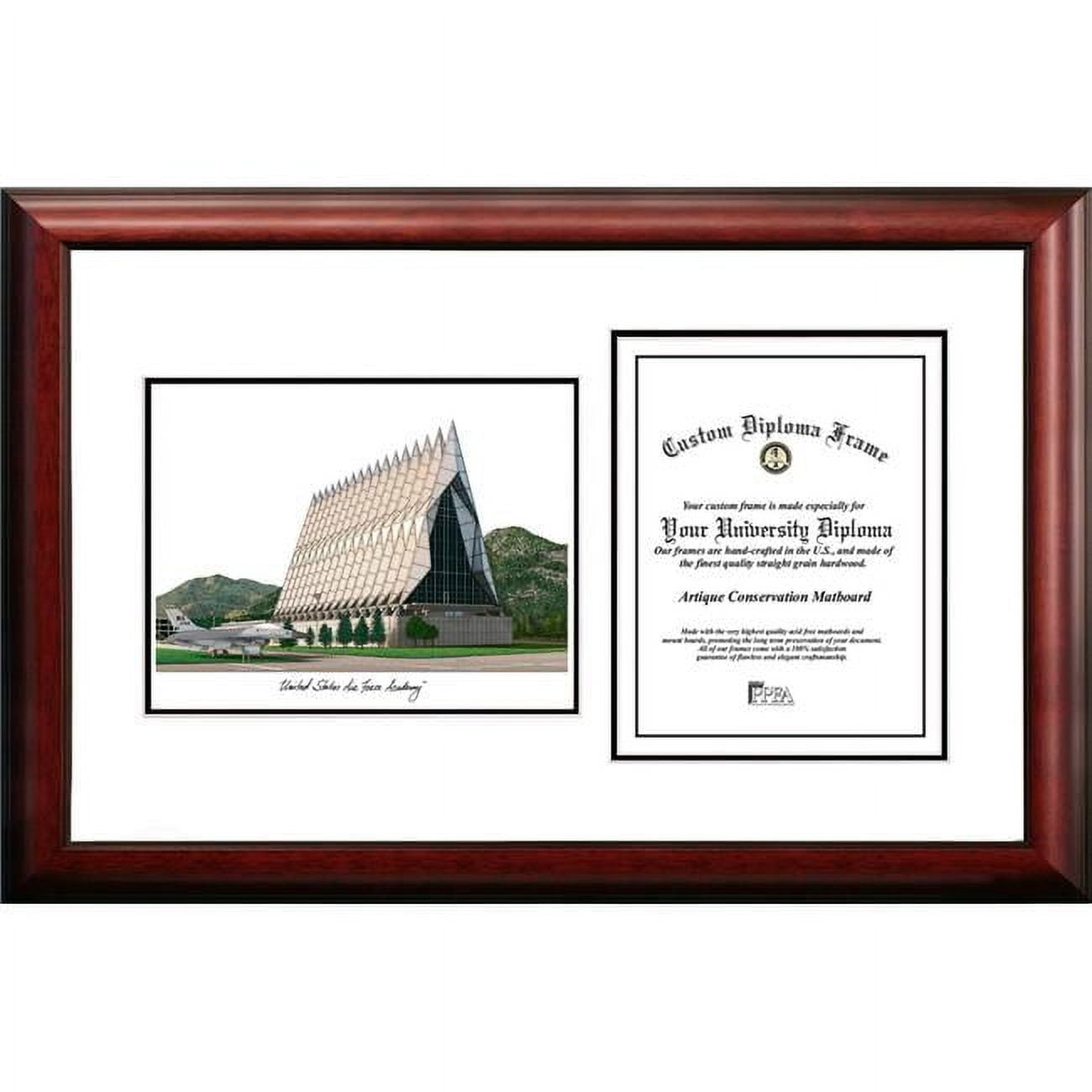 Picture of Campus Images CO994V-8511 11 x 8.5 in. United States Air Force Academy Scholar Diploma Satin Mahogany Frame