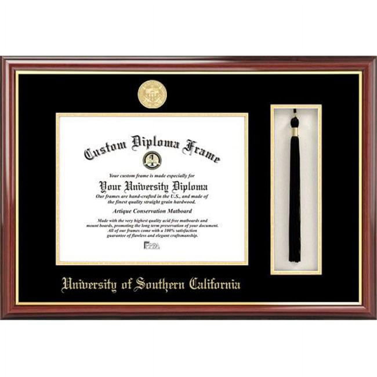 CA940PMHGT-1185 11 x 8.5 in. University of Southern California Tassel Box & Diploma Frame - Lacquer
