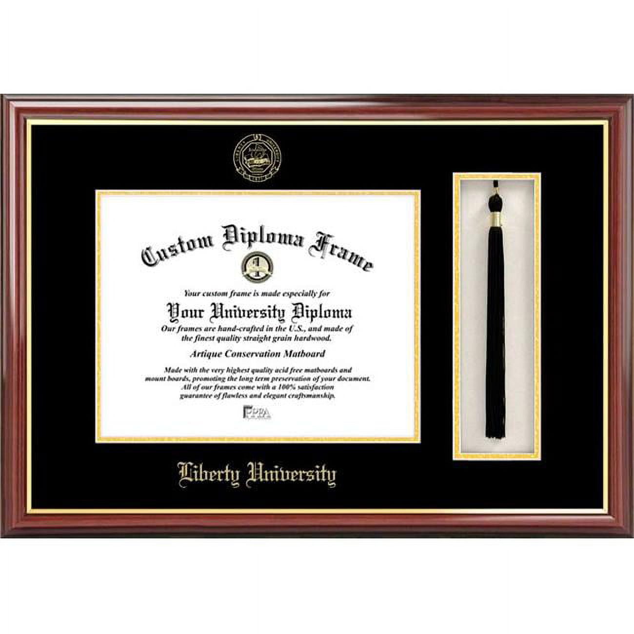 VA989PMHGT-1185 11 x 8.5 in. Liberty University Tassel Box & Diploma Frame - Lacquer
