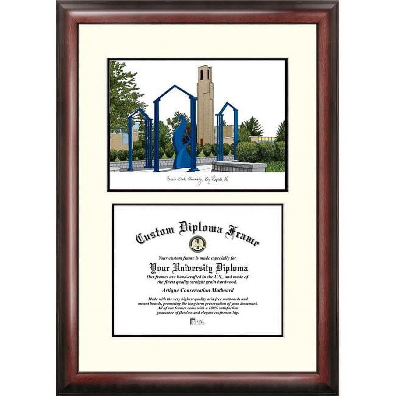 11 x 8.5 in. Ferris State University Scholar Diploma Frame - Satin Mahogany