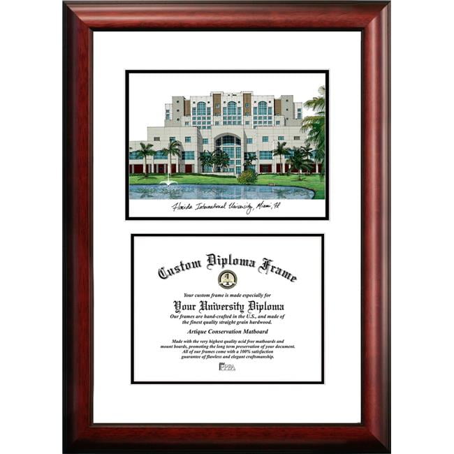 FL984V-1185 11 x 8.5 in. Florida International University Scholar Diploma Frame - Satin Mahogany