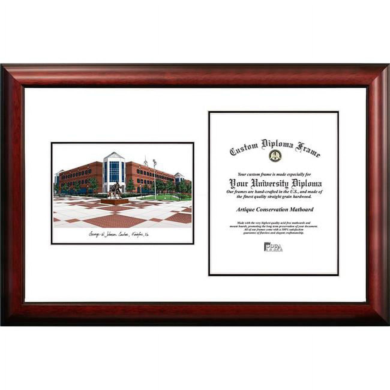 VA997V-1014 10 x 14 in. George Mason University Scholar Diploma Frame - Satin Mahogany