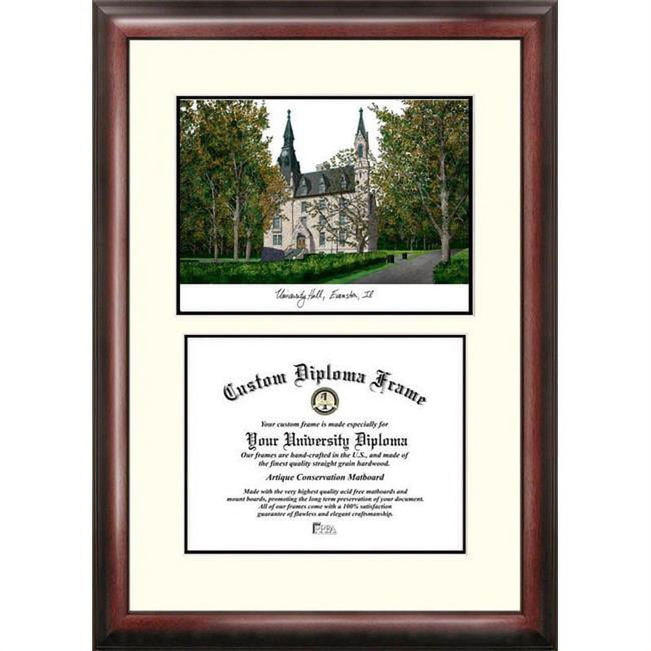 11 x 8.5 in. Northwestern University Scholar Diploma Frame - Satin Mahogany