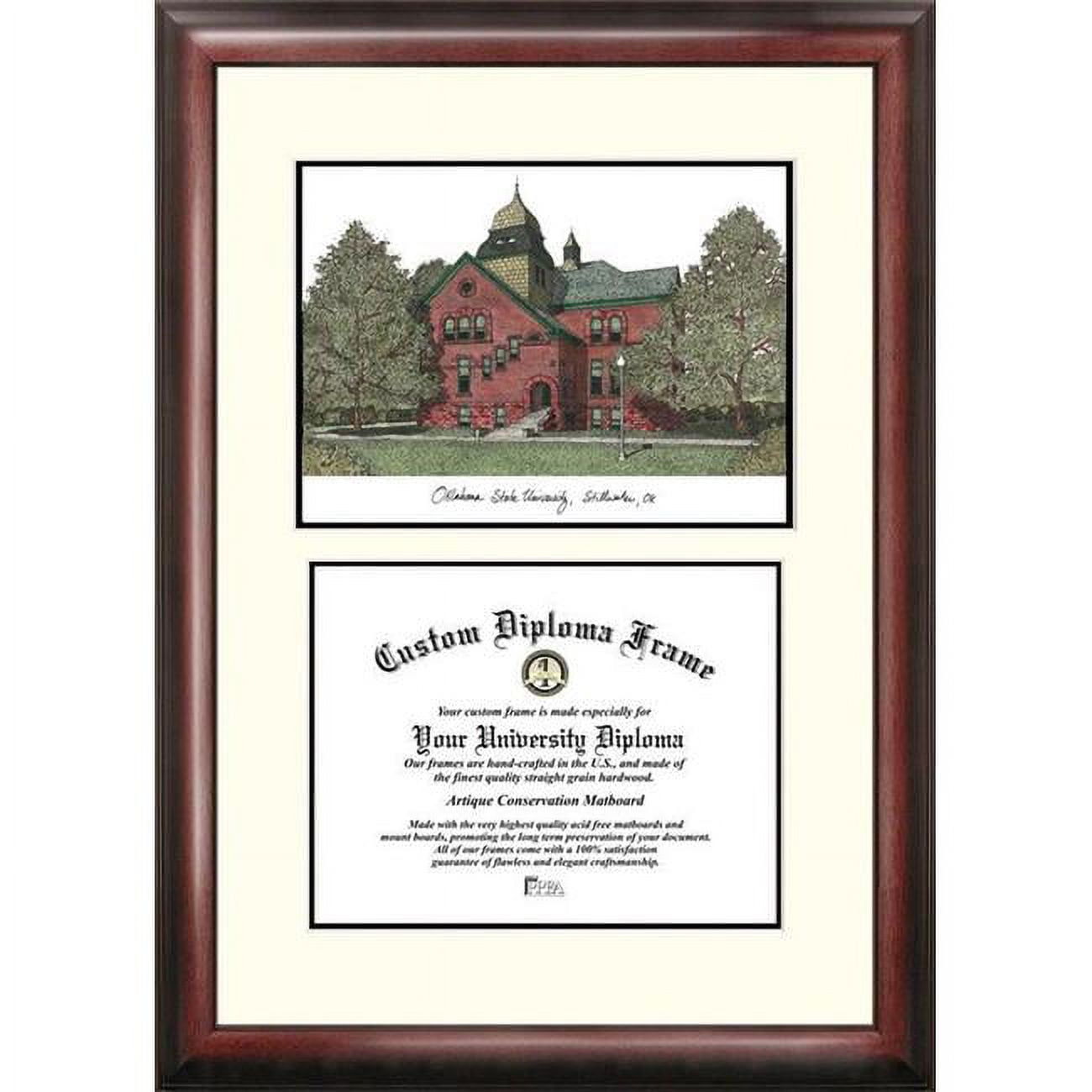 OK999V-1185 11 x 8.5 in. Oklahoma State University Scholar Diploma Frame - Satin Mahogany