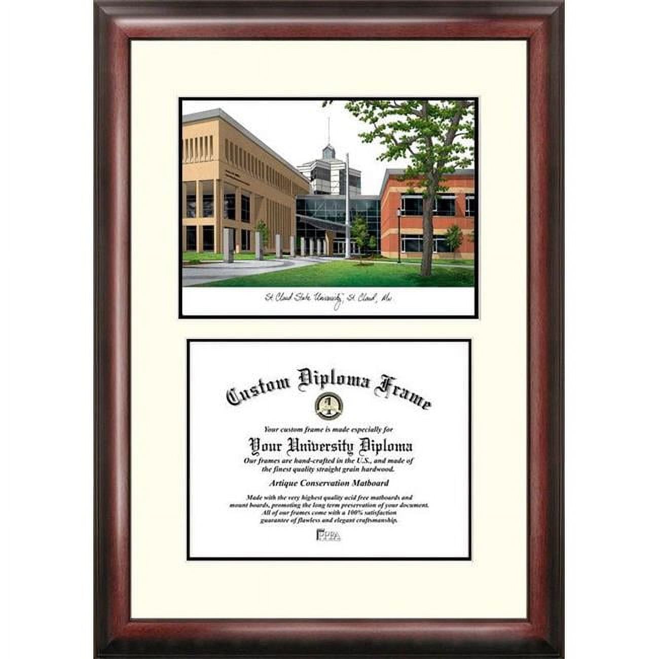 MN998V-1185 11 x 8.5 in. St. Cloud State Scholar Diploma Frame - Satin Mahogany