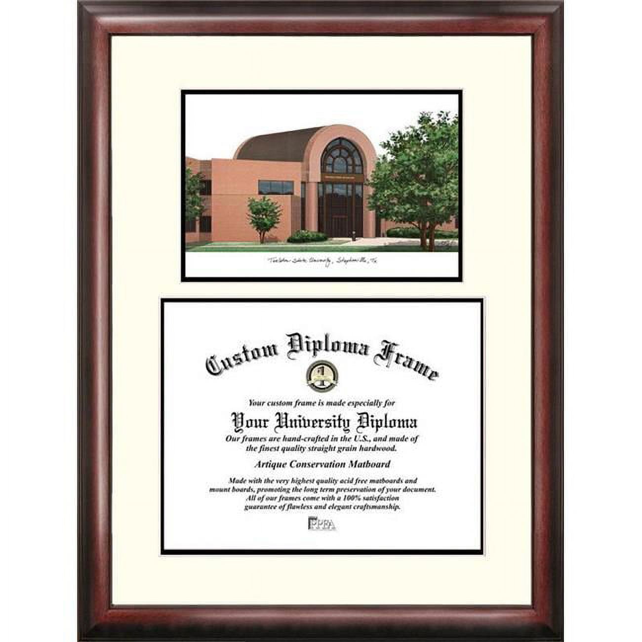 TX968V-1411 14 x 11 in. Tarleton State University Scholar Diploma Frame - Satin Mahogany