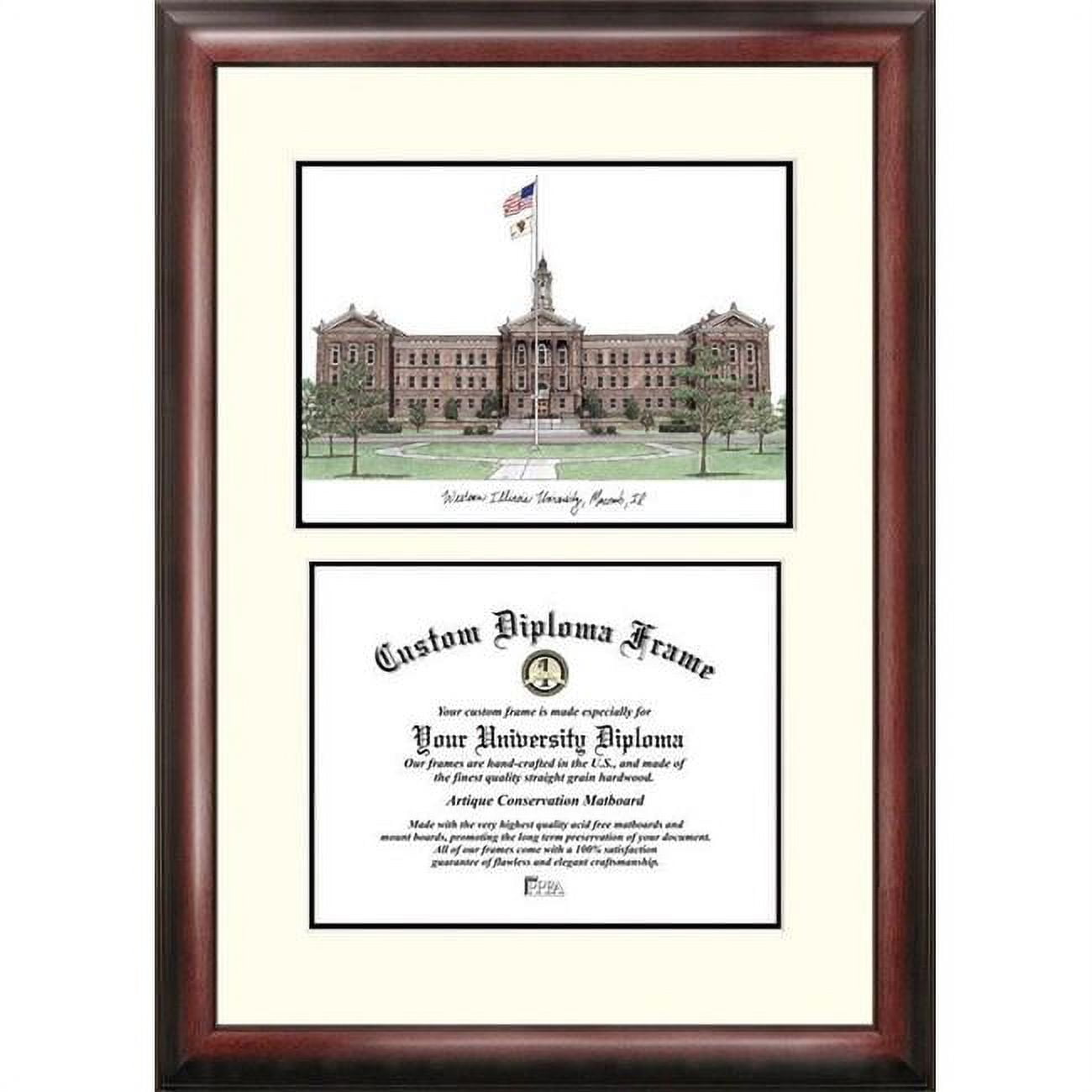 IL978V-1185 11 x 8.5 in. Western Illinois University Scholar Diploma Frame - Satin Mahogany