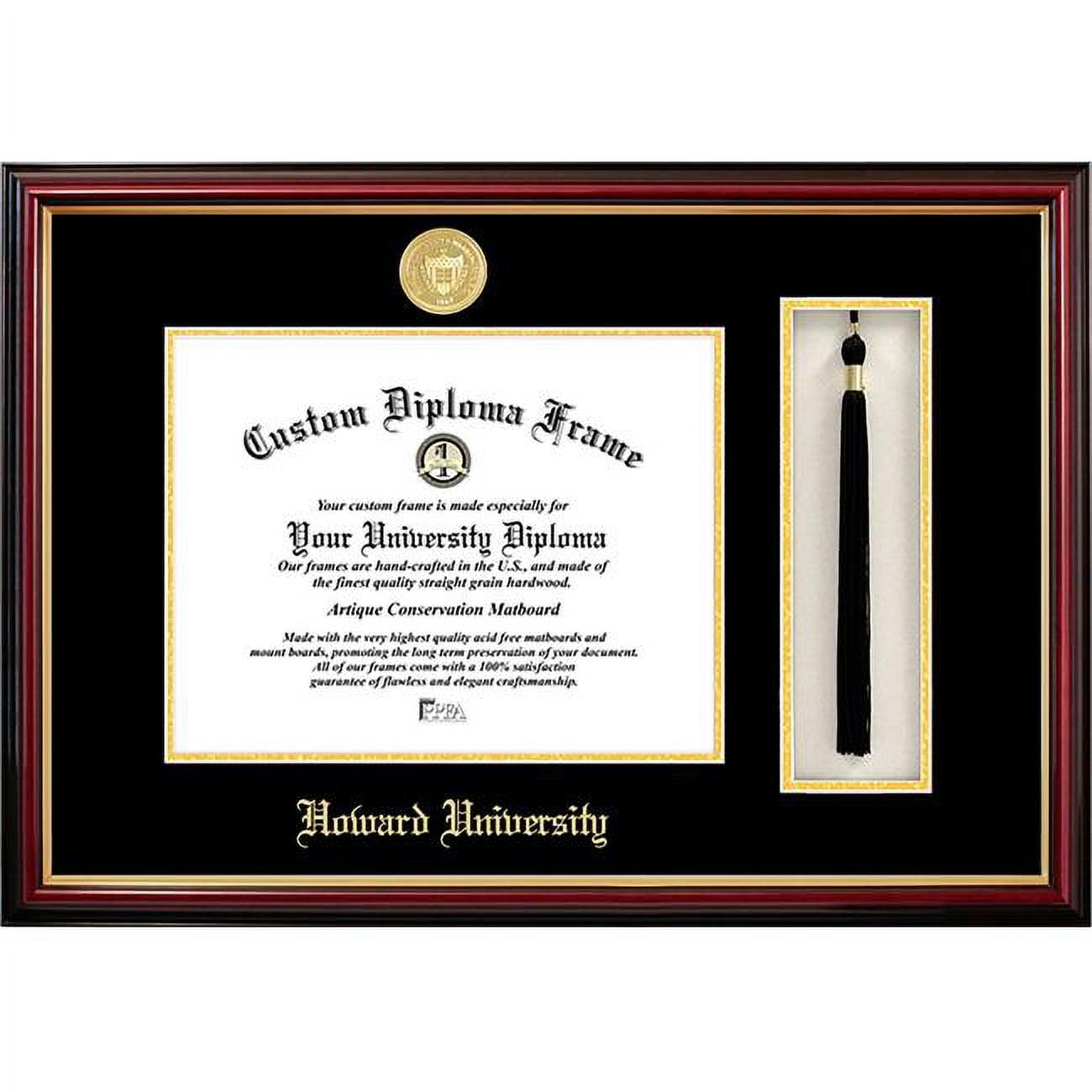 DC991PMHGT-1185 11 x 8.5 in. Howard University Tassel Box & Diploma Frame - Lacquer