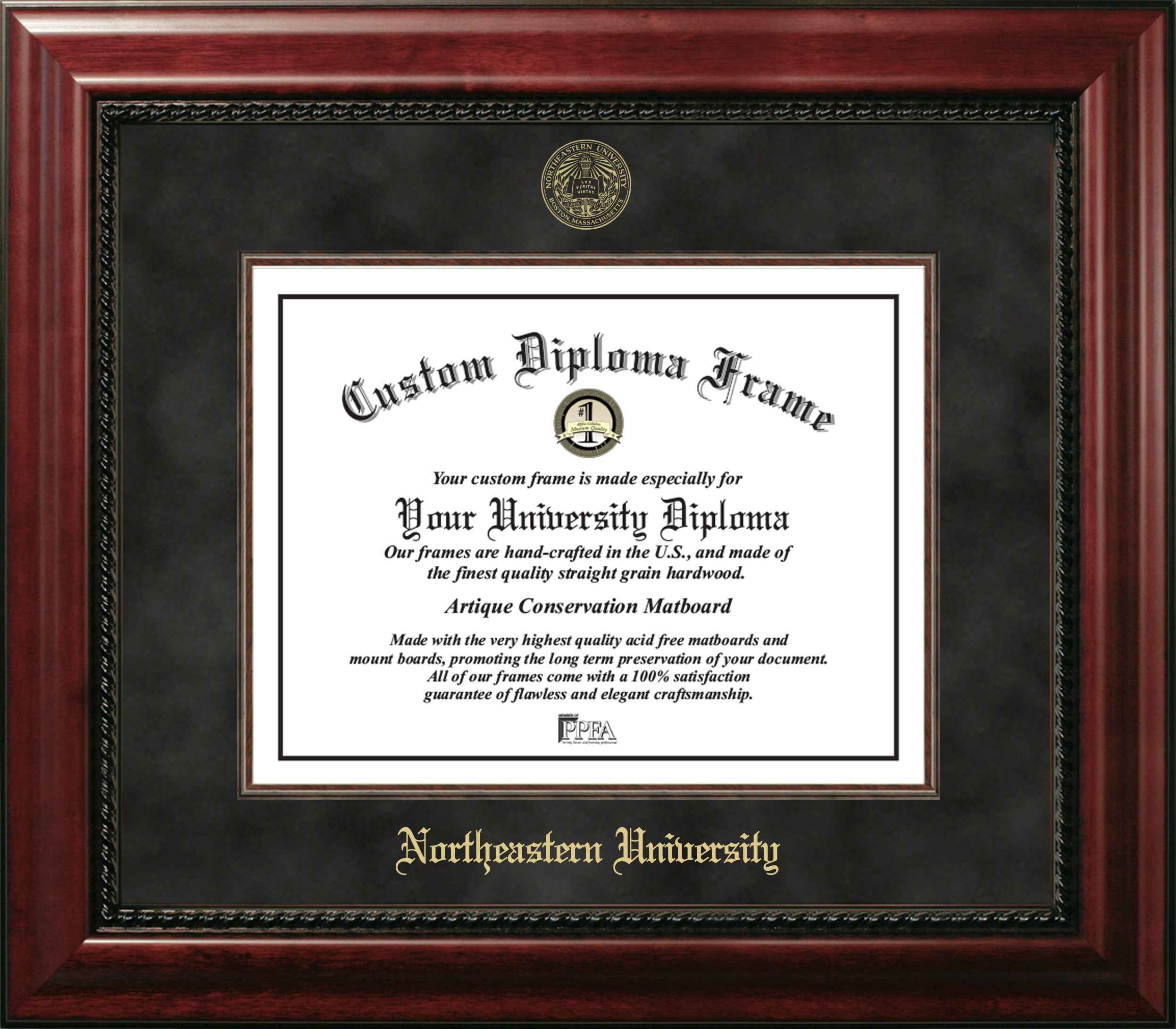 MA999EXM-1411 14 x 11 in. Northeastern University Executive Diploma Frame