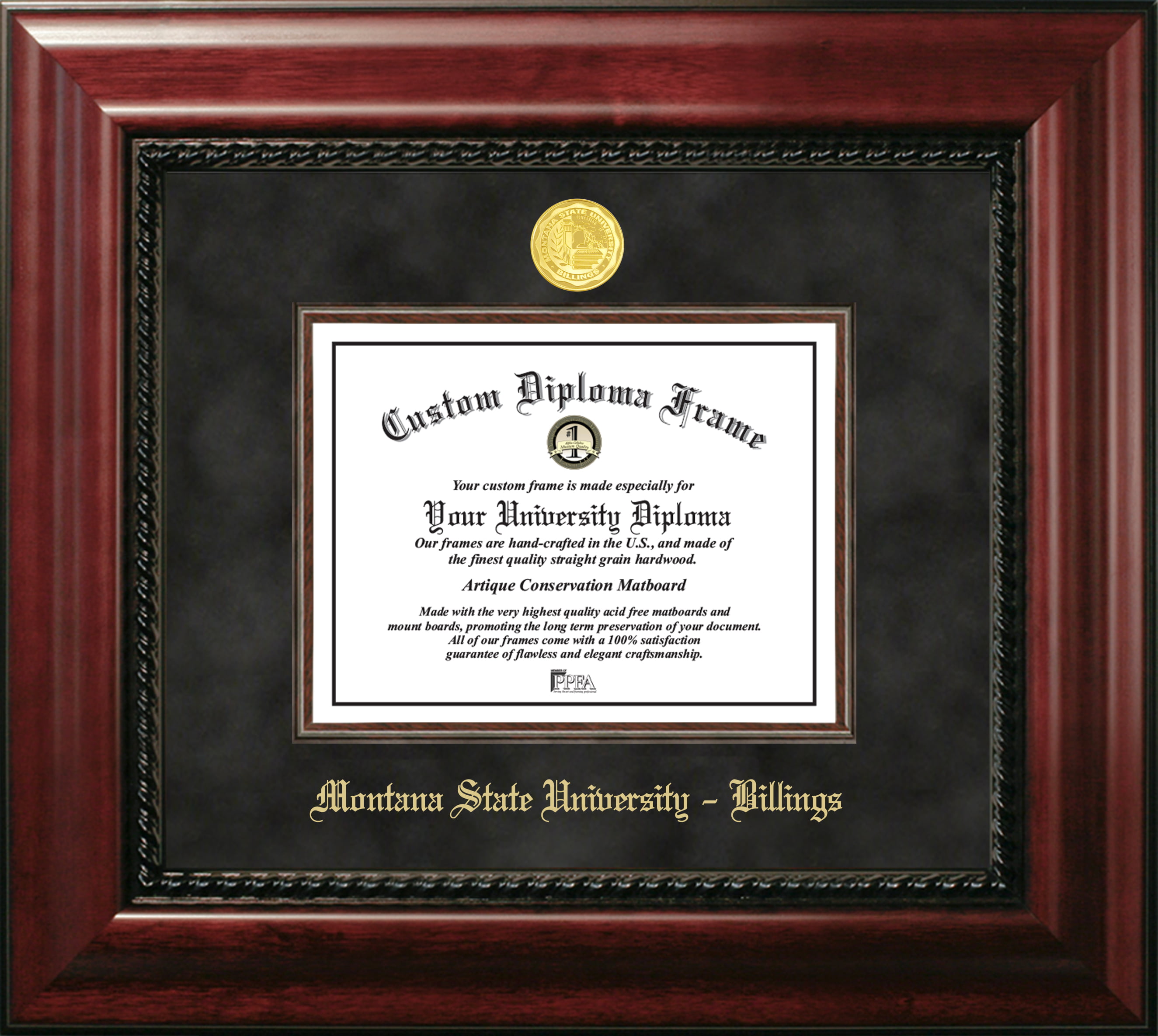 MT991EXM-86 8 x 6 in. Montana State University Billings Executive Diploma Frame