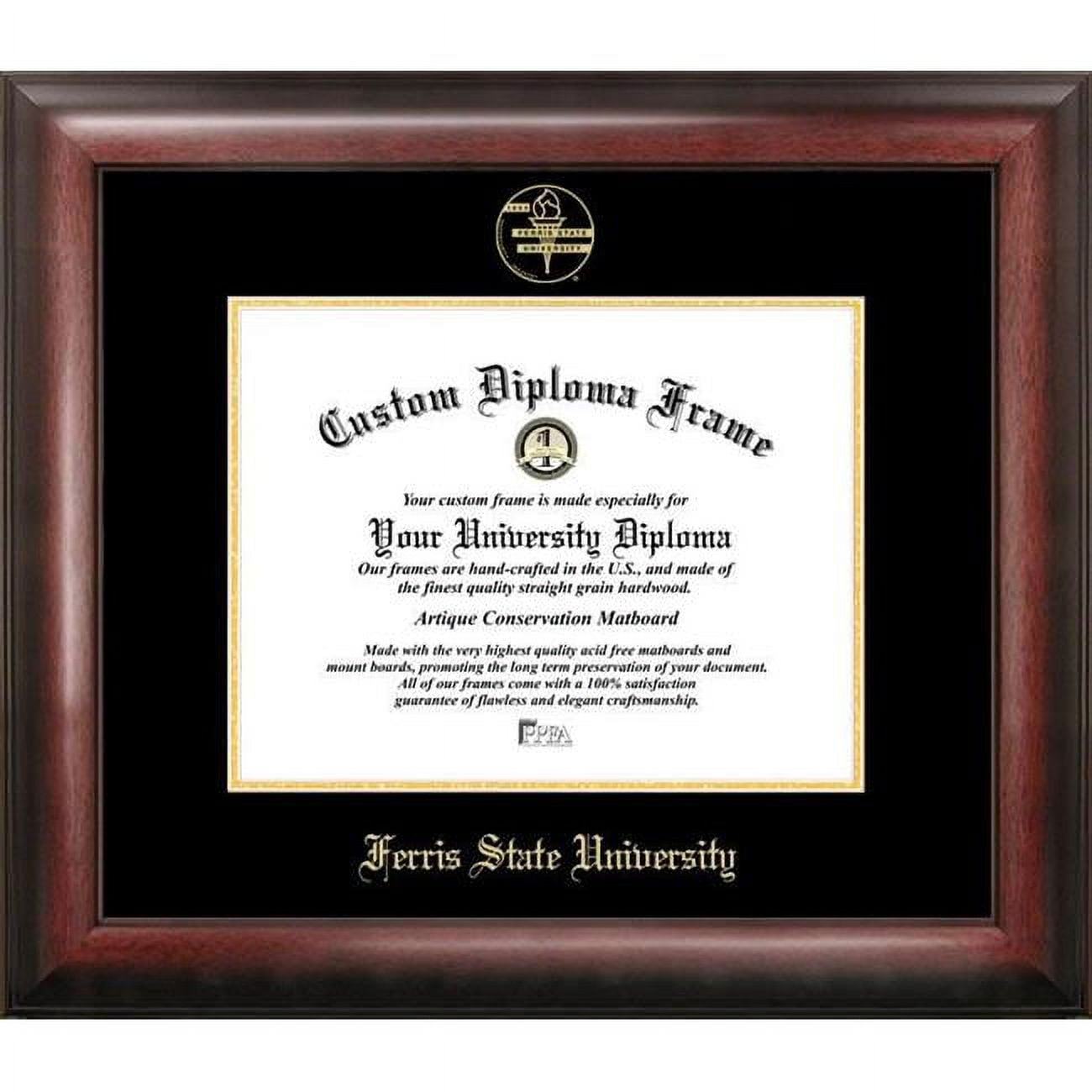 MI979GED-1185 11 x 8.5 in. Ferris State University Gold Embossed Diploma Frame - Satin Mahogany