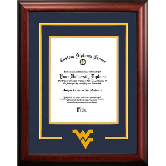 Picture of Campus Images WV991SD-1114 11 x 14 in. West Virginia University Mountaineers Spirit Diploma Frame - Satin Mahogany