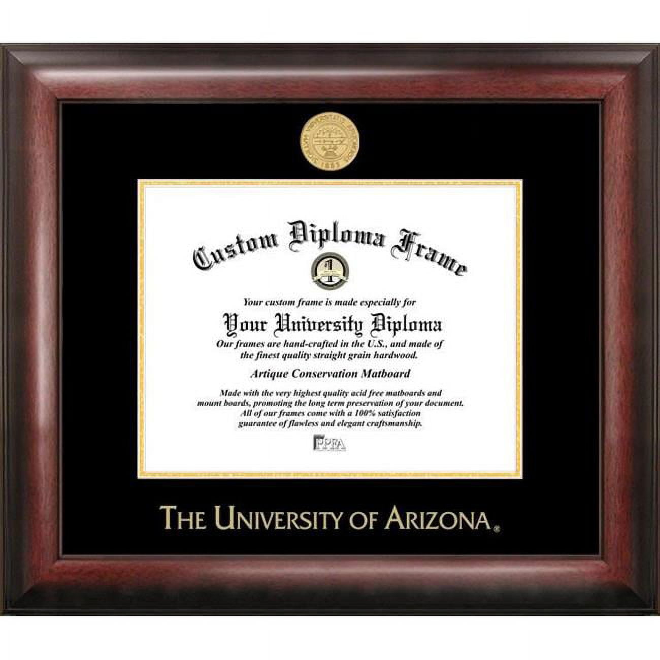 Picture of Campus Images AZ996GED-1185 11 x 8.5 in. University of Arizona Gold Embossed Diploma Frame - Satin Mahogany