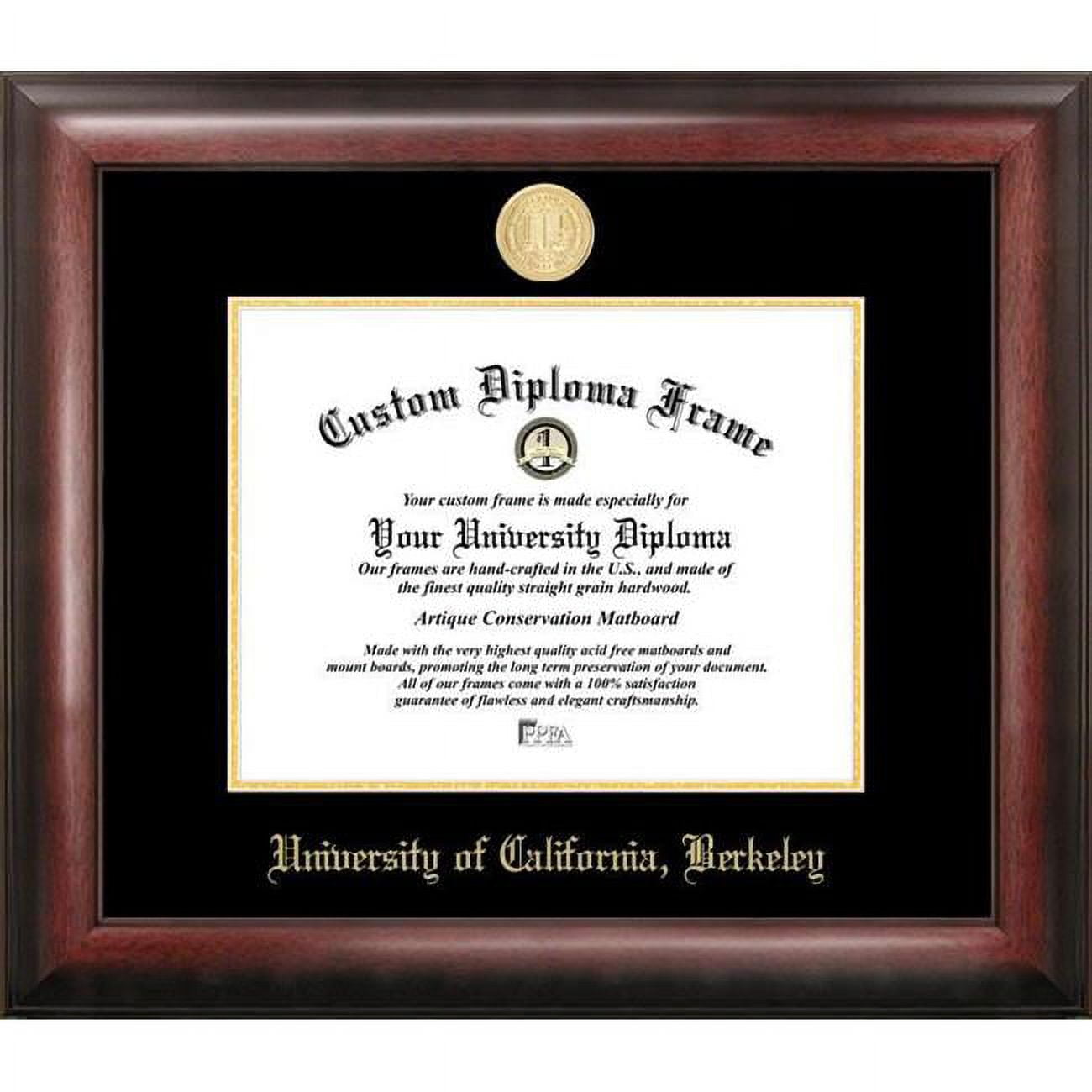 CA945GED-1185 11 x 8.5 in. University of California Berkeley Gold Embossed Diploma Frame - Satin Mahogany