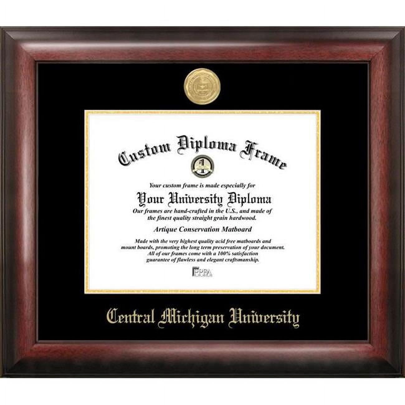 Central Michigan University Gold Embossed Diploma Frame - Satin Mahogany - 11 x 8.5 in.