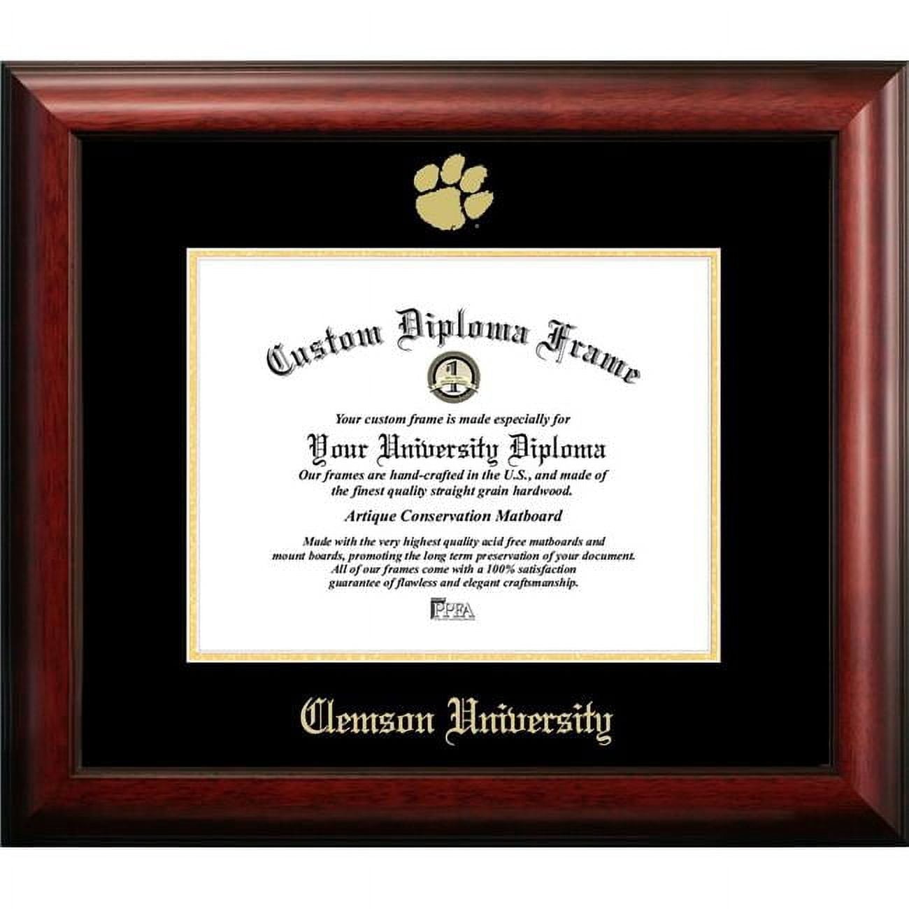 11 x 8.5 in. Clemson University Gold Embossed Diploma Frame - Satin Mahogany
