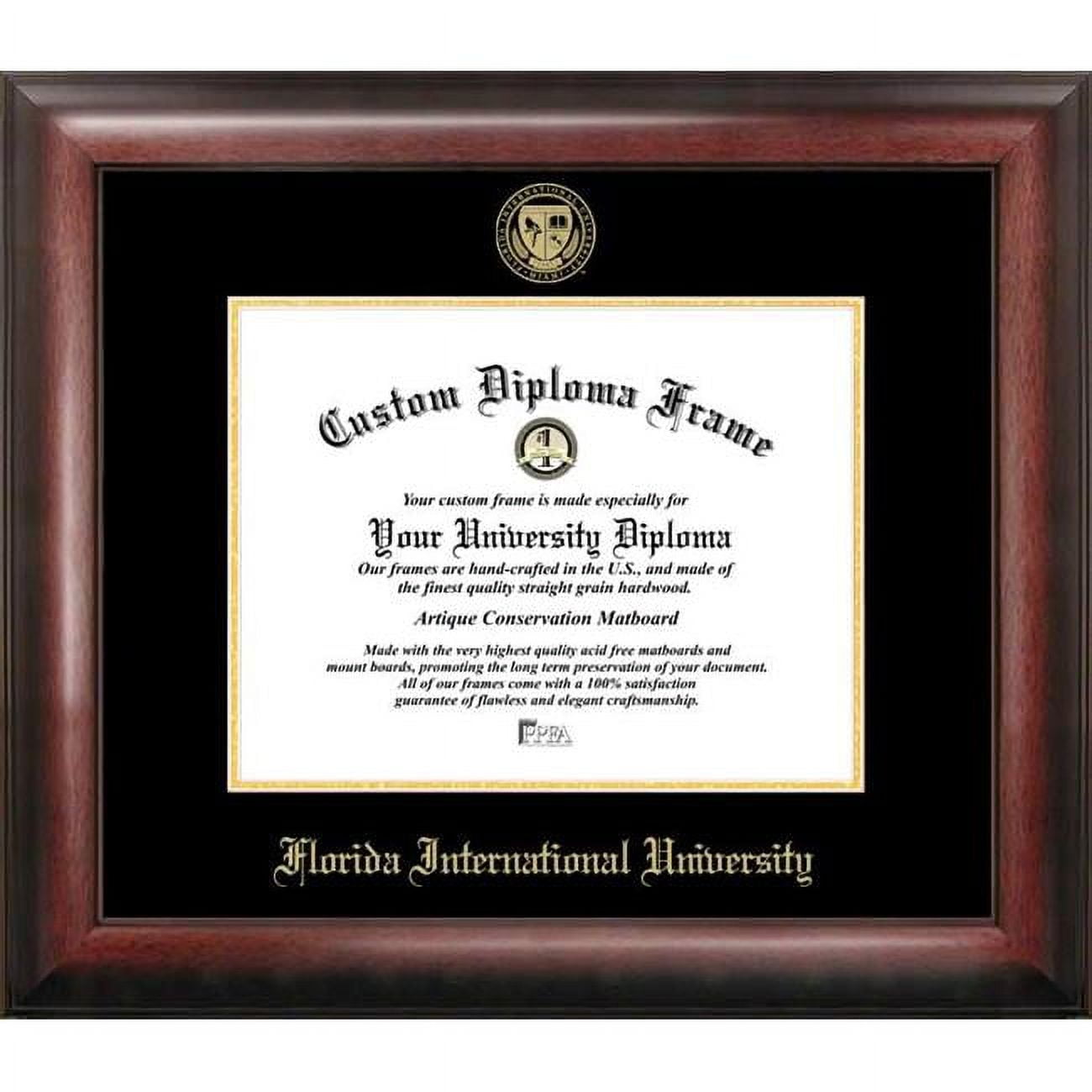 Florida International University Gold Embossed Diploma Frame - Satin Mahogany - 11 x 8.5 in.
