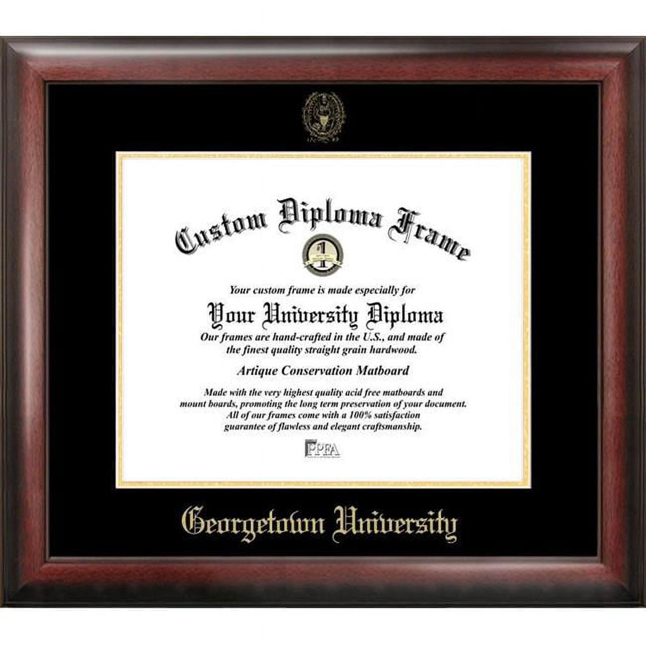 Picture of Campus Images DC996GED-1714 17 x 14 in. Georgetown University Gold Embossed Diploma Frame with Lithograph - Satin Mahogany