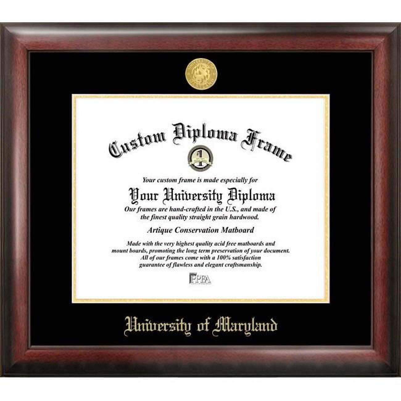 MD998GED-1713 17 x 13 in. University of Maryland Gold Embossed Diploma Frame - Satin Mahogany