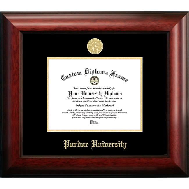 Purdue University Gold Embossed Diploma Frame - Satin Mahogany - 9.625 x 7.625 in.