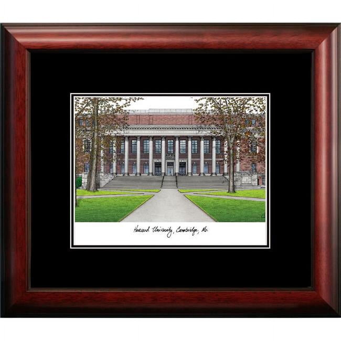 MA992A 18 x 14 in. Harvard University Academic Framed Lithograph - Satin Mahogany