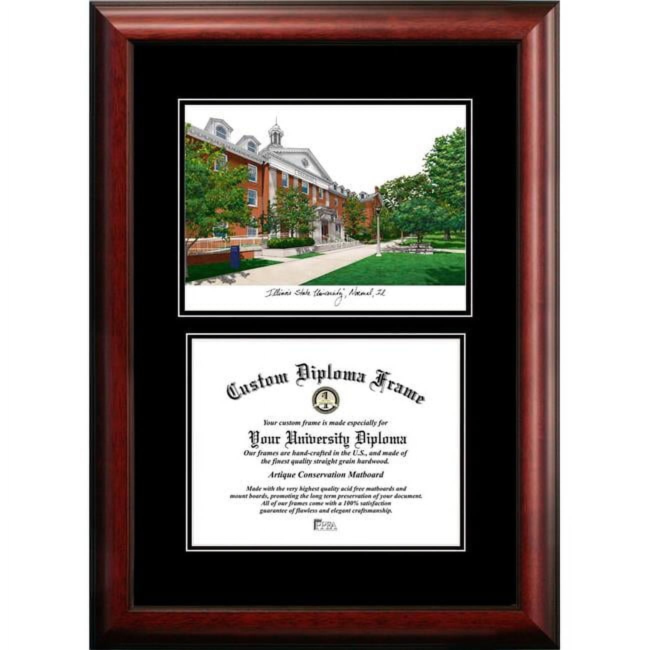 IL966D-108 10 x 8 in. Illinois State Diplomate Diploma Frame - Satin Mahogany