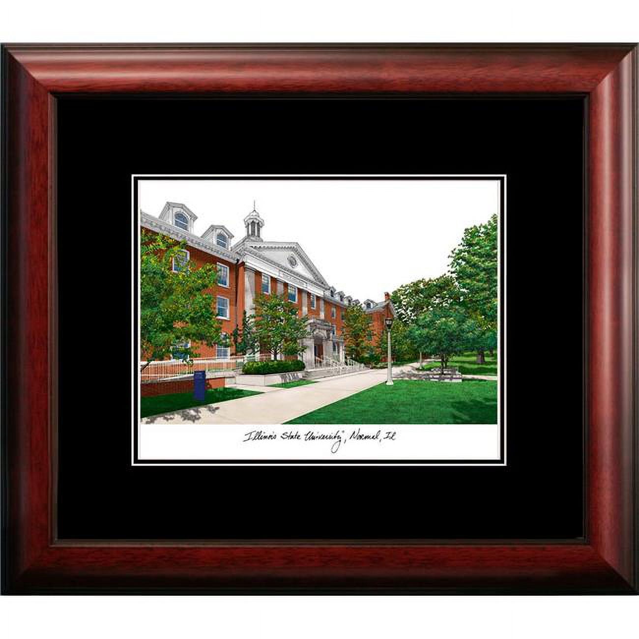 18 x 14 in. Illinois State Academic Framed Lithograph - Satin Mahogany